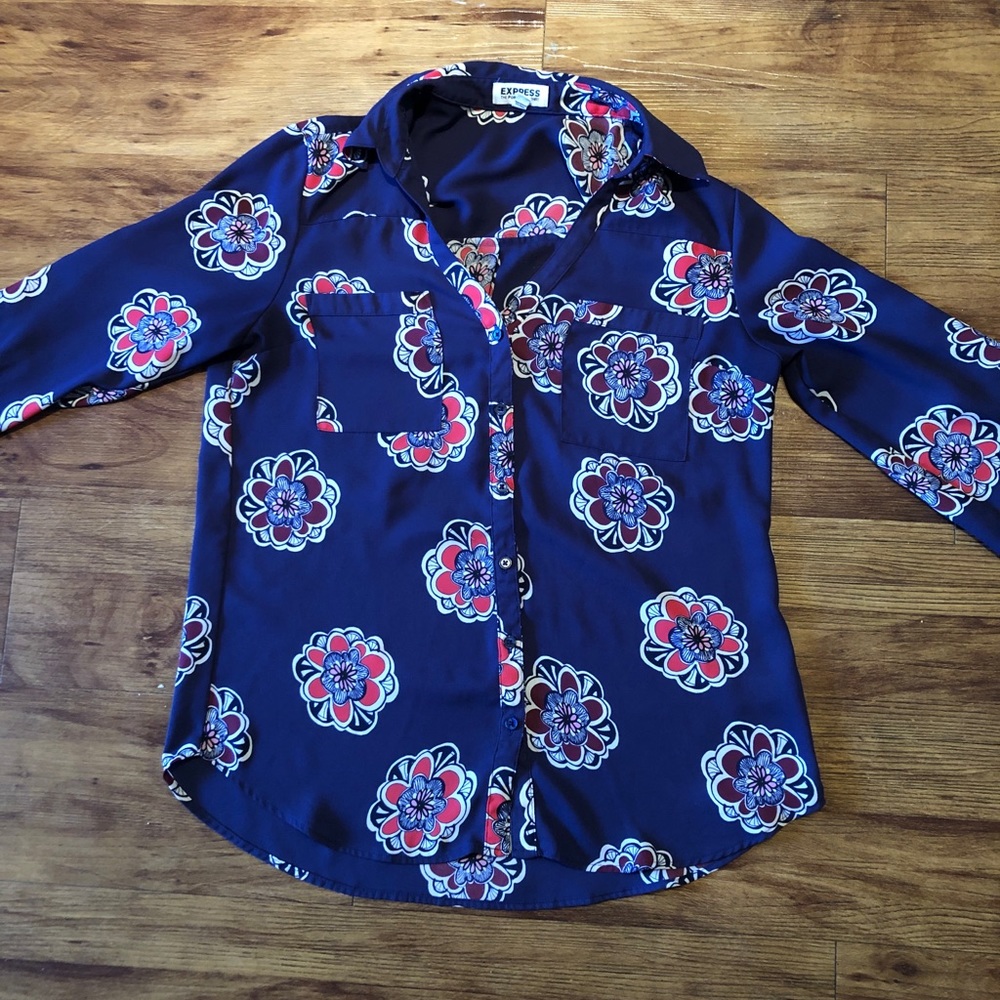 Express Portfino Floral Button Down